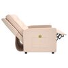 vidaXL Poltrona de massagens reclin&aacute;vel 3 assentos tecido creme