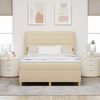 vidaXL Cama Box Springs com Colch&atilde;o Cinza Escuro 90x190 cm Creme