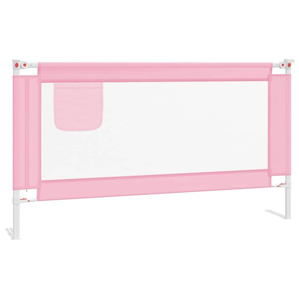 vidaXL Barra de seguran&ccedil;a p/ cama infantil tecido 150x25 cm rosa