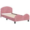 vidaXL Estrutura de Cama Infantil com Cabeceira Rosa 90 x 200 cm