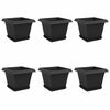 vidaXL Vasos de Plantas 6 pcs Preto 28,5 x 28,5 x 22 cm Pl&aacute;stico