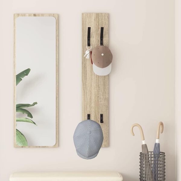 vidaXL Cabideiro de Parede Carvalho sonoma 20 x 1.5 x 100 cm