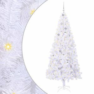 vidaXL &Aacute;rvore de Natal Artificial com 300 LEDs Branco 210 cm PVC e A&ccedil;o
