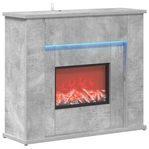 vidaXL Lareira com fita LED Cimento 63 x 20 x 54,5 cm
