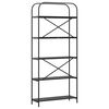 vidaXL Estante Carvalho Preto 80 x 30 x 183 cm Madeira processada