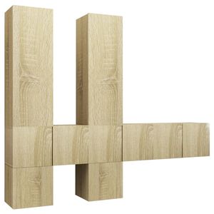 vidaXL 7 pcs conjunto m&oacute;veis de TV derivados madeira carvalho sonoma