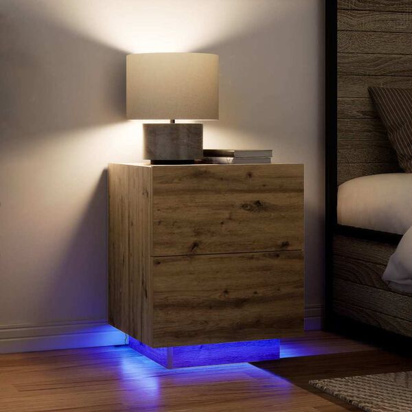 vidaXL Arm&aacute;rio de Cabeceira Carvalho Artesanal 45 x 40 x 55 cm