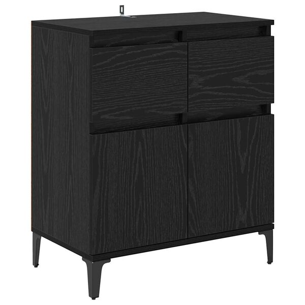 vidaXL Buffet com gaveta Carvalho Preto 60 x 35 x 70 cm