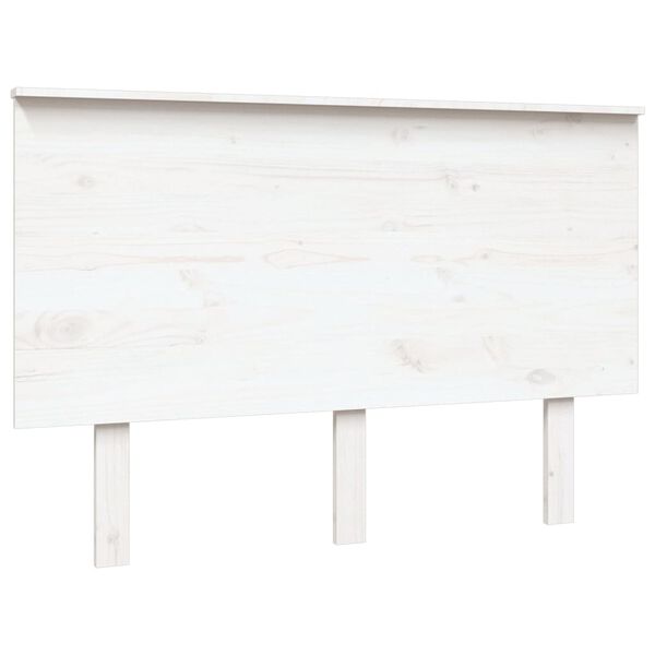 vidaXL Cabeceira de cama 124x6x82,5 cm pinho maciço branco