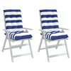 vidaXL Almofad&otilde;es cadeira encosto baixo 2pcs tecido oxford azul/branco
