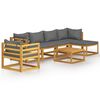 vidaXL 7 pcs conjunto lounge de jardim com almofad&otilde;es ac&aacute;cia maci&ccedil;a