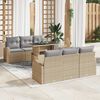 vidaXL Conjunto de Sof&aacute; de Jardim 7 pcs Bege Rattan Sint&eacute;tico