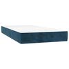 vidaXL Cama box spring c/ colch&atilde;o/LED 100x200 cm veludo azul-escuro