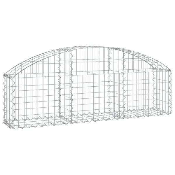 vidaXL Cesto gabião arqueado 150x30x40/60 cm ferro galvanizado