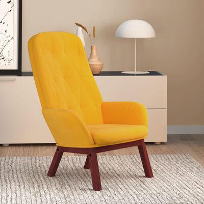 vidaXL Cadeira de descanso veludo amarelo mostarda