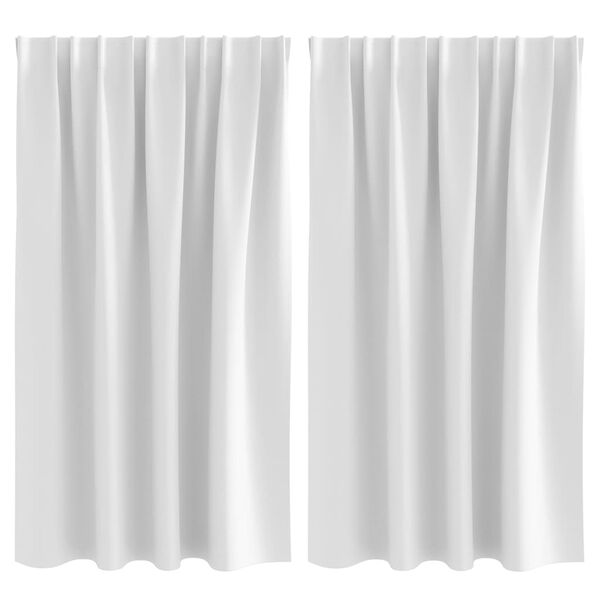 vidaXL Cortinas Blackout com Argolas 2 pcs Branco brilhante