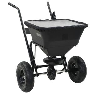 vidaXL Carrinho de m&atilde;o distribuidor de sal PVC e a&ccedil;o 106x73x76 cm 45 L