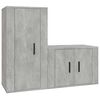 vidaXL 2 pcs conjunto m&oacute;veis de TV derivados de madeira cinza cimento