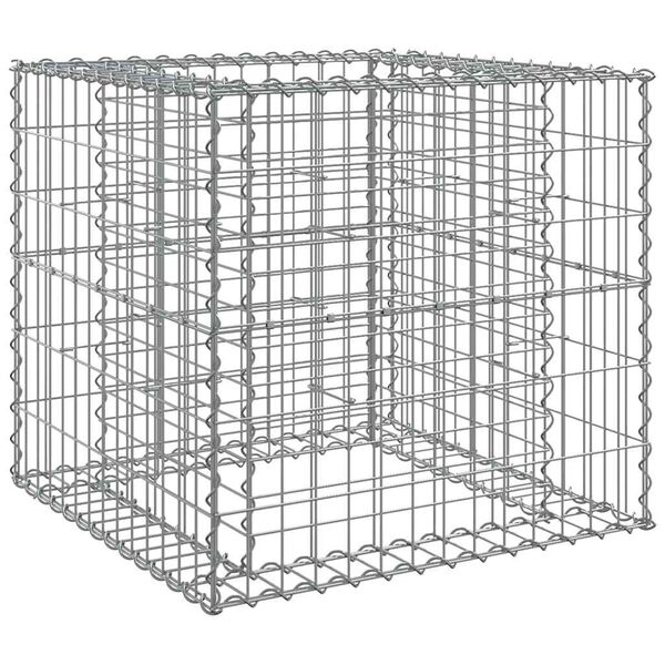 vidaXL Cesto gabi&atilde;o 70x70x65 cm ferro galvanizado prateado