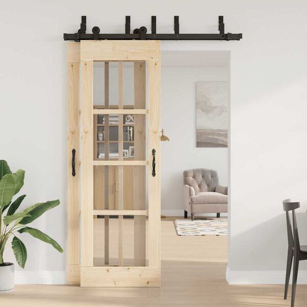 vidaXL Kit de ferragens para porta deslizante 152,5 cm aço preto