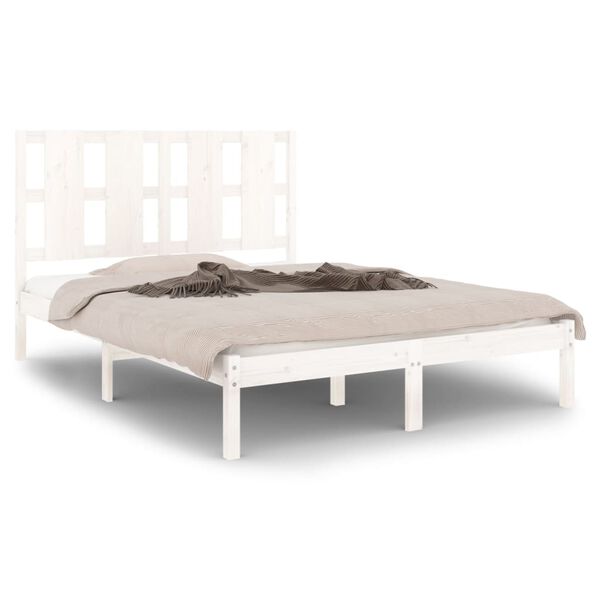 vidaXL Cama sem colchão 140x200 cm madeira de pinho maciça branco