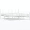 vidaXL Estrutura de cama com cabeceira e p&eacute;s 180x200 cm metal branco