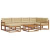 vidaXL Conjunto de Sof&aacute;s para Exterior 7 pcs Natural e Bege