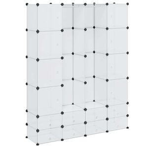 vidaXL Arm&aacute;rio pl&aacute;stico modular 18 gavetas 37x146x180,5cm branco