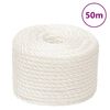 vidaXL Corda de trabalho 12 mm 50 m polipropileno branco