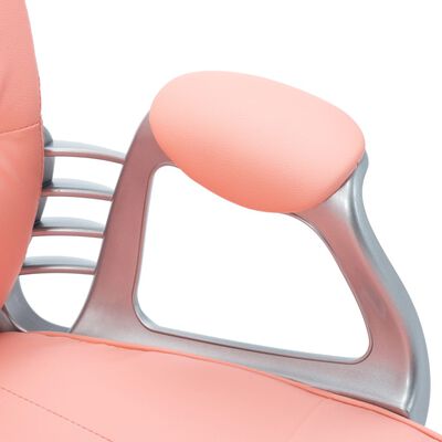 vidaXL Cadeira de escritório giratória em couro artificial rosa