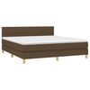 vidaXL Cama box spring c/ colch&atilde;o/LED 160x200cm tecido castanho-escuro