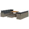 vidaXL Conjunto de Sof&aacute; de Jardim 11 unid. Cinzeto vime PE