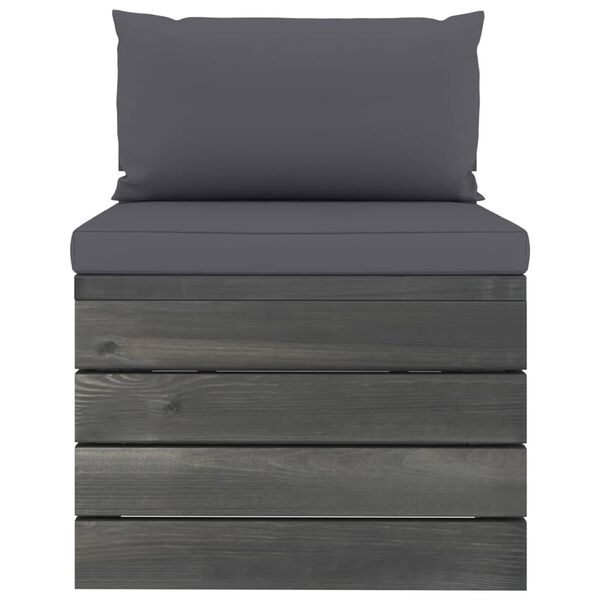 vidaXL 10 pcs conjunto lounge de paletes com almofad&otilde;es pinho maci&ccedil;o