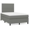 vidaXL Cama box spring c/ colch&atilde;o e LED 120x190 cm tecido cinza-escuro