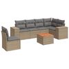 vidaXL 7 pcs conjunto de sof&aacute;s p/ jardim com almofad&otilde;es vime PE bege
