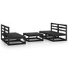vidaXL 5 pcs conjunto lounge de jardim pinho maci&ccedil;o preto
