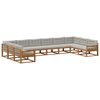 vidaXL Conjunto de Sof&aacute;s para Exterior 10 pcs Natural e Cinzento-Claro