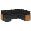 vidaXL 7 pcs conjunto de sof&aacute;s p/ jardim c/ almofad&otilde;es vime PE preto