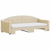 vidaXL Sof&aacute;-cama c/ gavet&atilde;o e colch&otilde;es 80x200 cm tecido cor creme