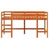 vidaXL Cama alta p/criança c/escada 90x190cm pinho maciço castanho-mel