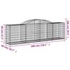 vidaXL Cestos gabião arqueados 20pcs 300x50x80/100cm ferro galvanizado
