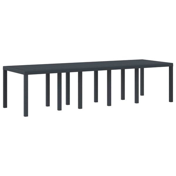 vidaXL Mesa de Jardim Antracite 300 x 100 x 73 cm vime PE