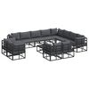 vidaXL Conjunto de Sof&aacute; de Jardim 13 unid. Preto Alum&iacute;nio