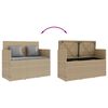 vidaXL Banco de jardim com almofadões vime PE bege