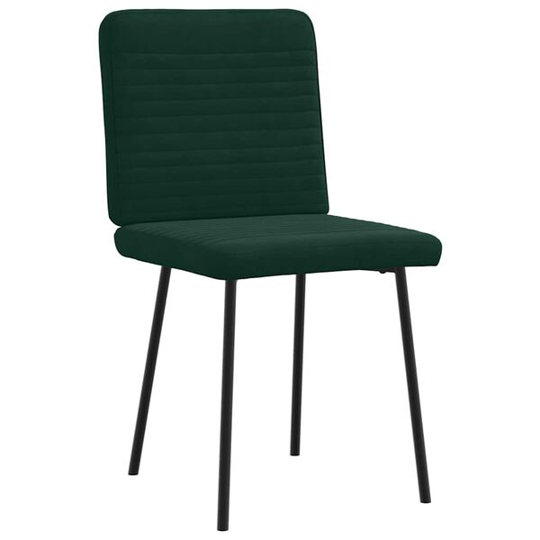 vidaXL Cadeiras de jantar 2 pcs veludo verde-escuro