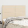 vidaXL Cabeceira Creme 144x5x118/128 cm Tecido