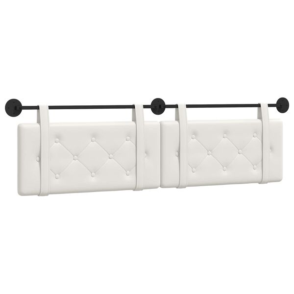 vidaXL Cabeceira Suspensa Branco 190 x 55 x 5 cm Couro Sint&eacute;tico