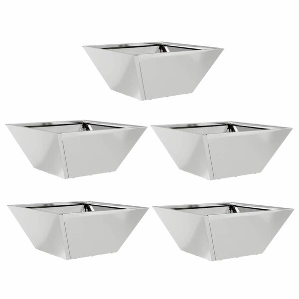 vidaXL Vaso de Jardim 5 pcs Prateado 35 x 35 x 15 cm A&ccedil;o Galvanizado