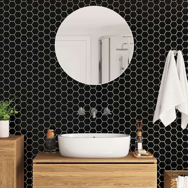 vidaXL Azulejo hexagonal 10 pcs Branco 30 x 30 cm Poliuretano e PET