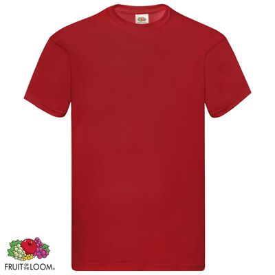 Fruit of the Loom T-shirts originais 5 pcs algodão M vermelho
